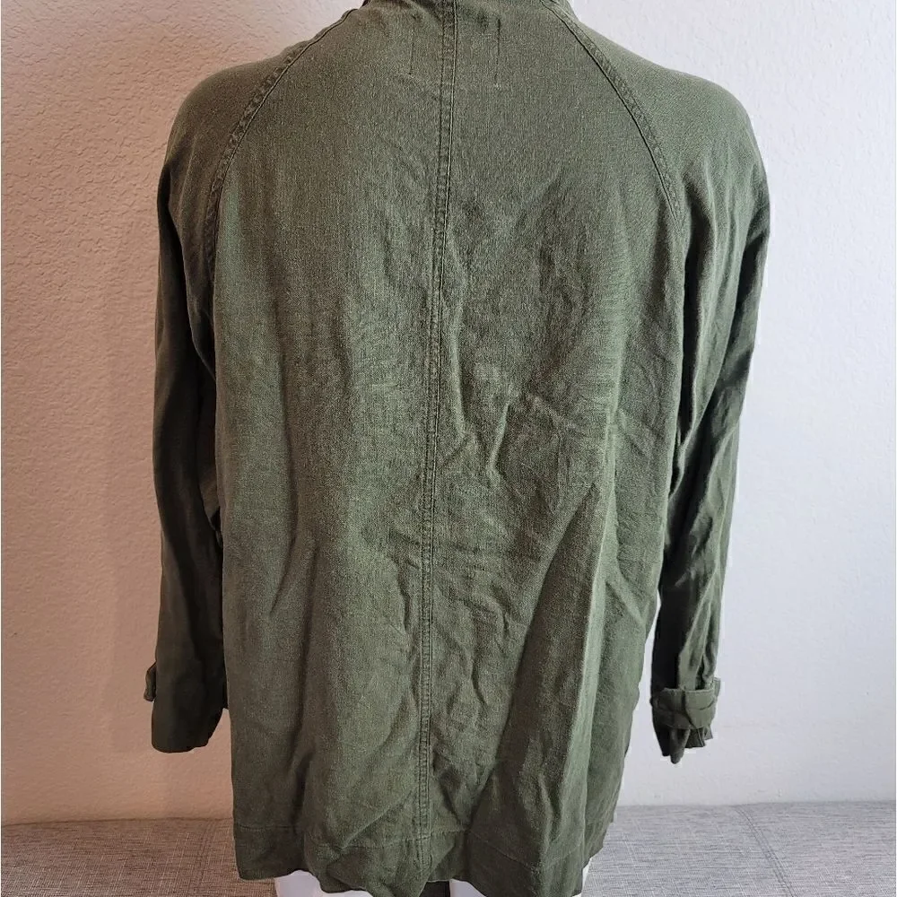 LOVE TREE Off Set Front Button Green Jacket - Picture 4 of 6